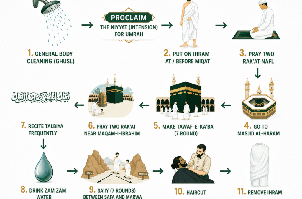Perform Umrah 7 Easy Steps